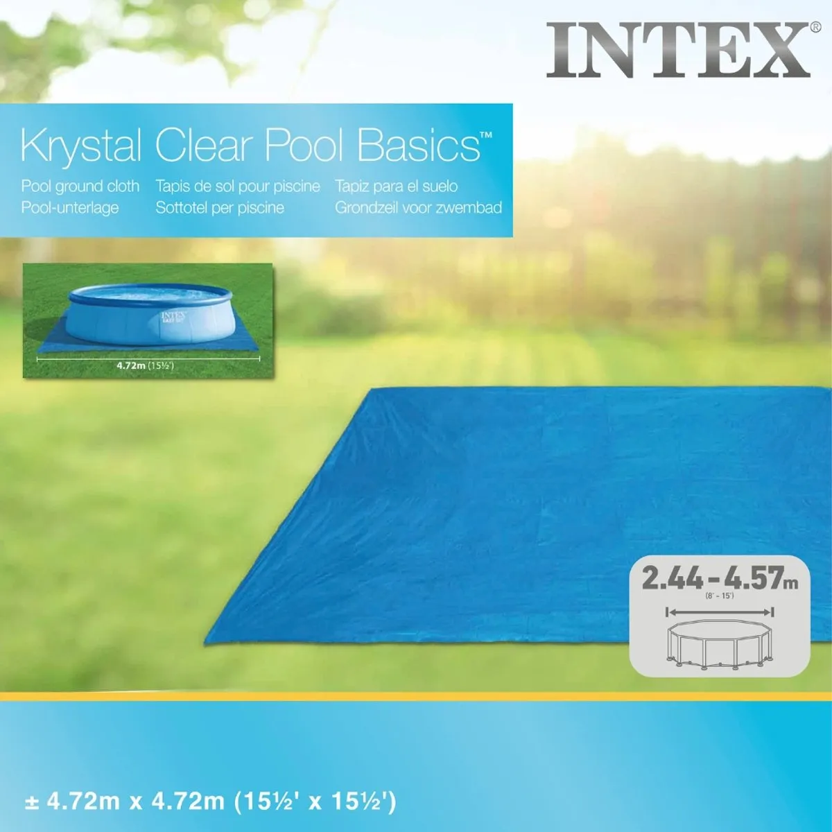 Intex Grondzeil 472x472cm - Blauw - MPN 28048