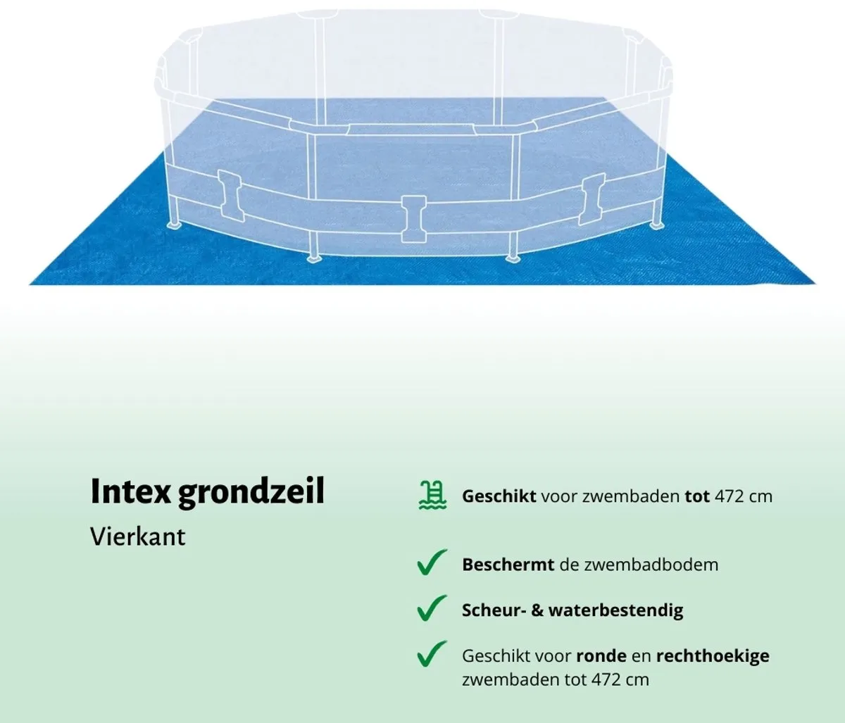 Intex Grondzeil 472x472cm - Blauw - MPN 28048
