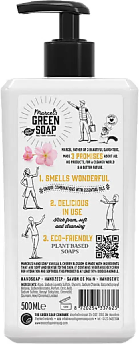 Marcel's Green Soap Handzeep Vanille & Cherry Blossom 500ml