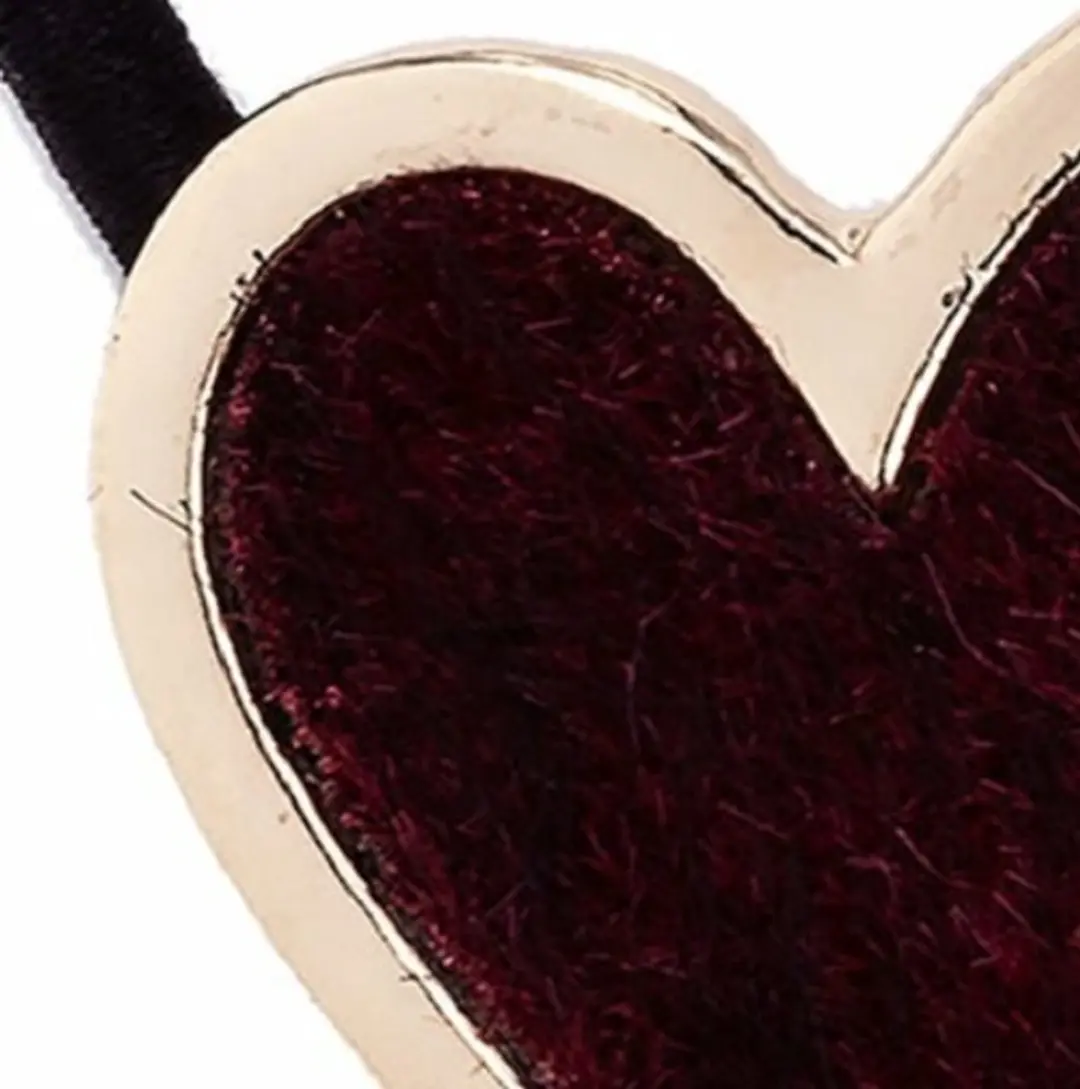 Haarsoires Haarelastiek Hart 4cm - Metaal & Vilt - Goud