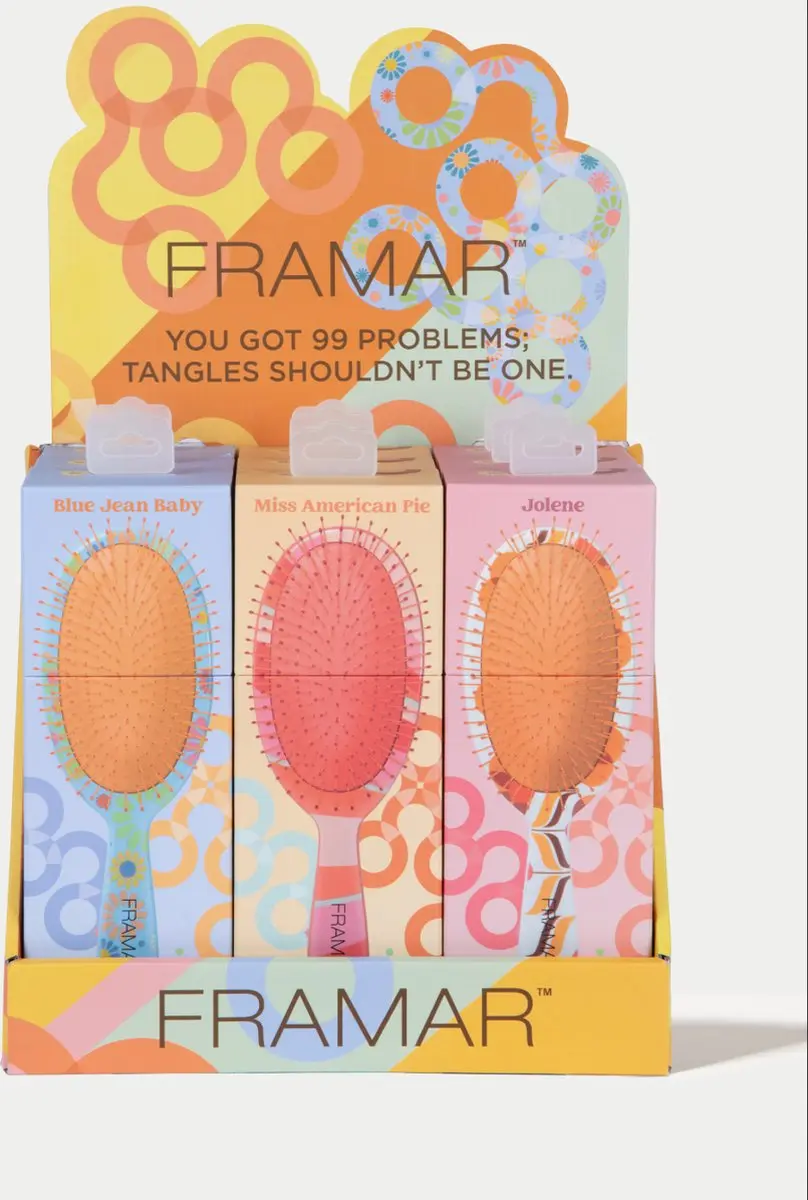 Framar Haarborstel Flower Power - Wit Bloem