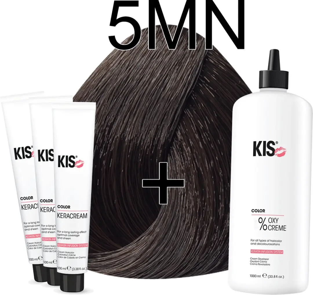 KIS KeraCream Color Licht Mat Bruin Haarverfset 100ml