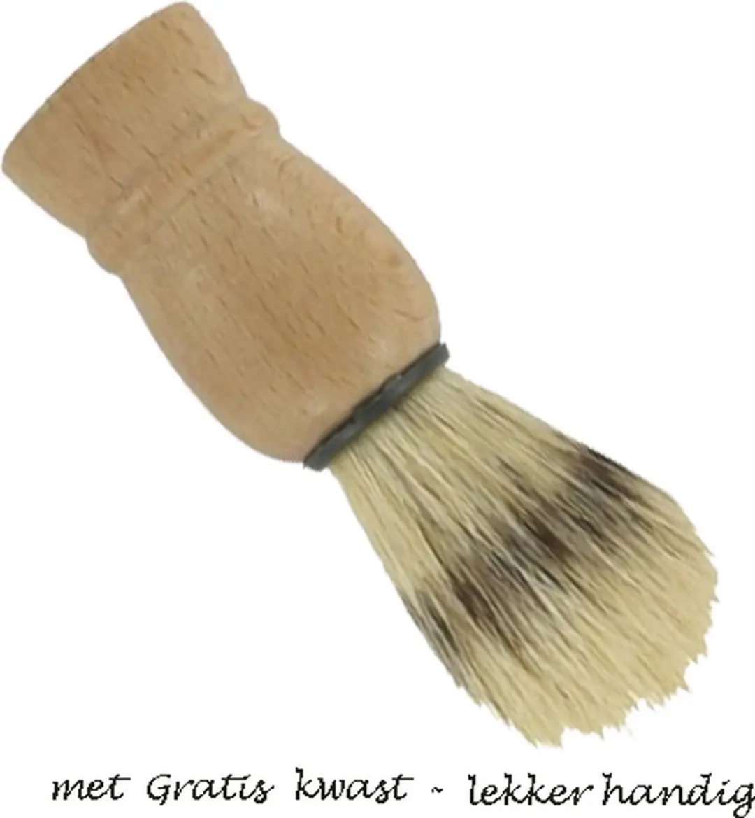 Vergulde Hand Scheerzeep 6x75g - Houten Kwast
