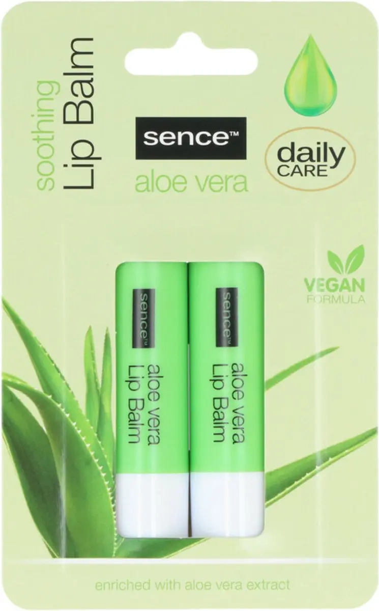 Sence Lippenbalsem Aloë Vera - 9g (2x4.3g) Groen - afbeelding 6 van 6