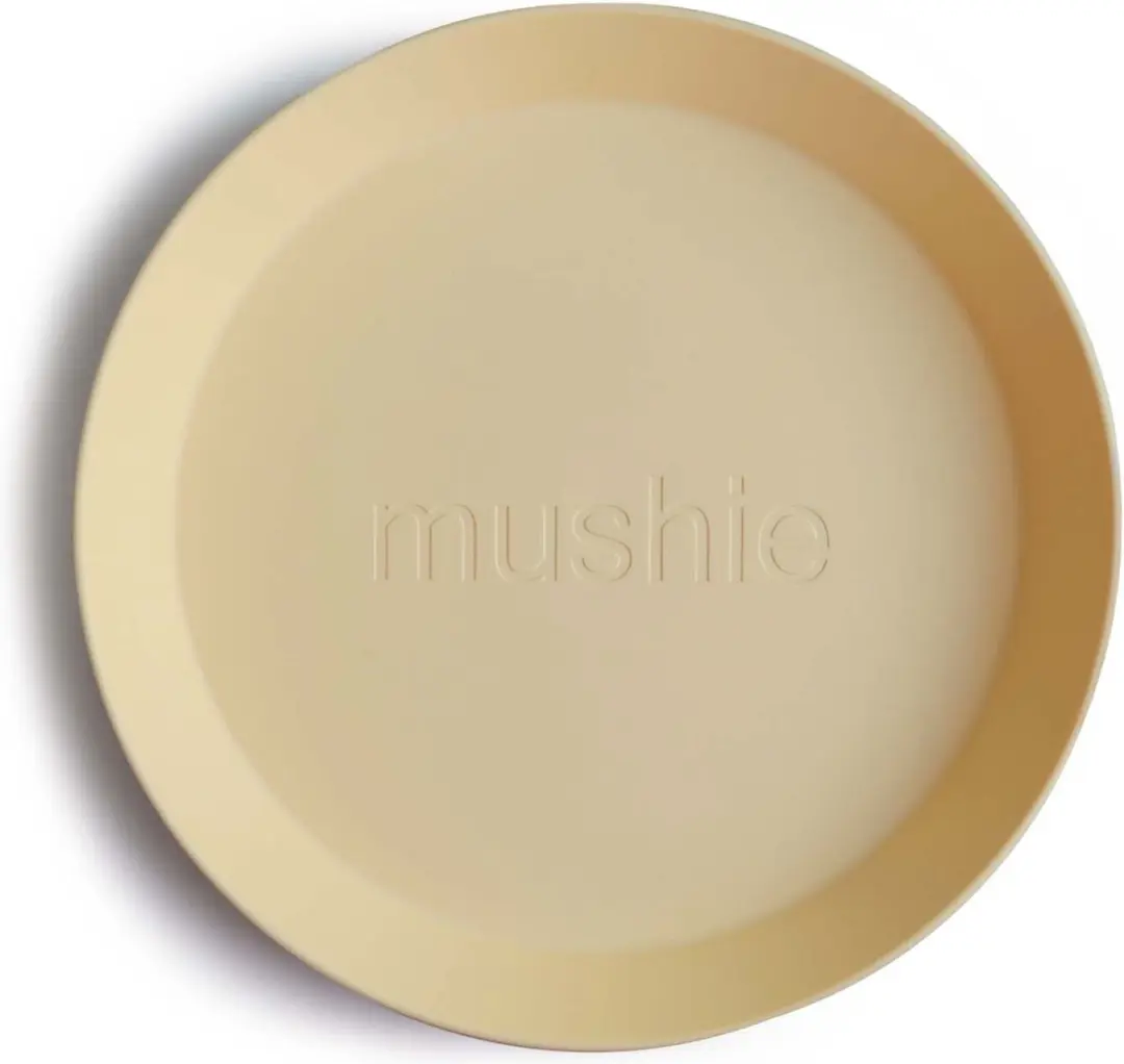 Mushie Kinderservies Set 2 Borden - Pale Daffodil