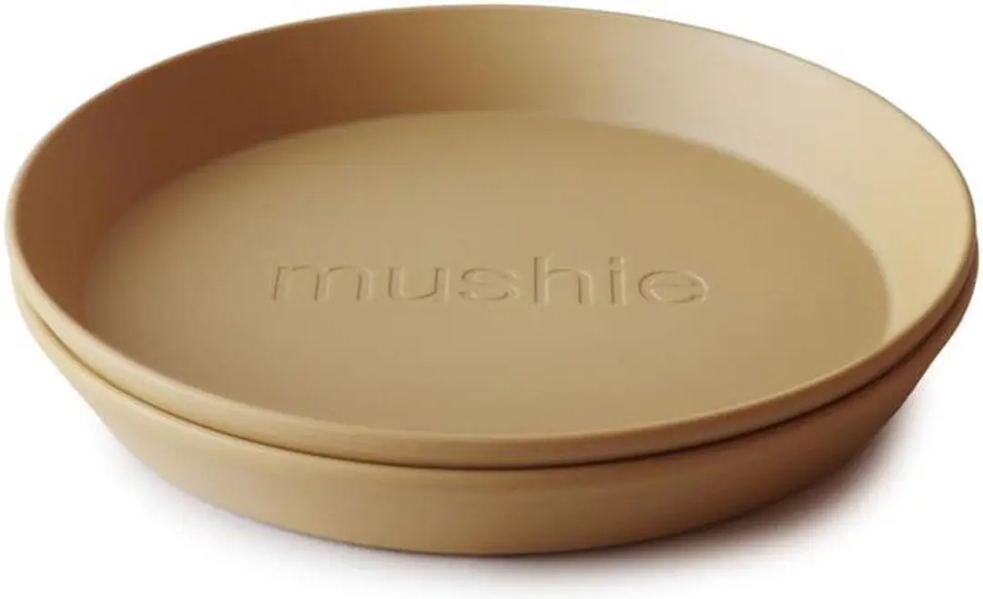 Mushie Kinderservies Set 2 Borden - Pale Daffodil