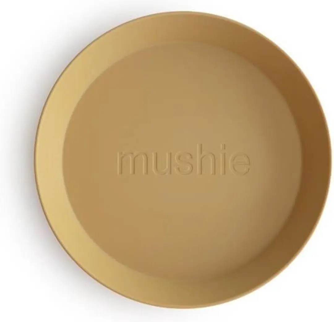 Mushie Kinderservies Set 2 Borden - Pale Daffodil