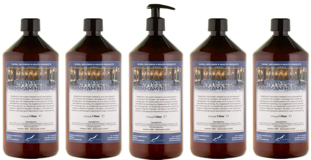 Splashbox Cosmetics Hammam Herbal Bodylotion 5L - 5 Stuks