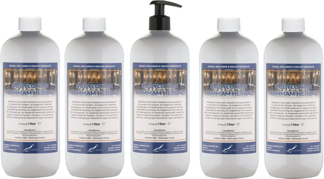 Splashbox Cosmetics Hammam Herbal Bodylotion 5L - 5 Stuks
