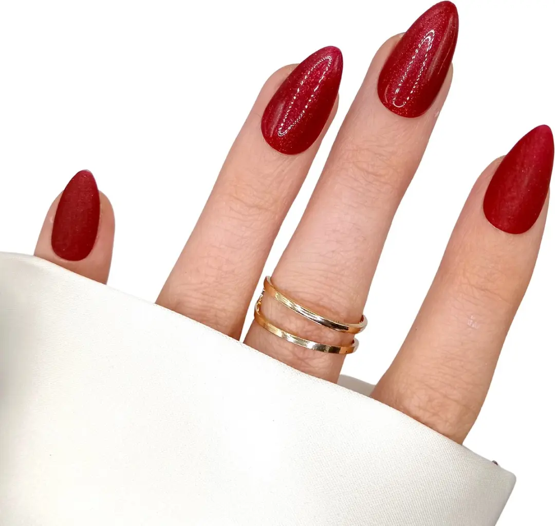 SD Press on Nails B-104 Stiletto Nagels - 20 Stuks - Rood Matte/Glans