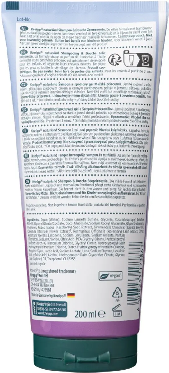 Kneipp Shampoo & Douche Prinsessen 200ml