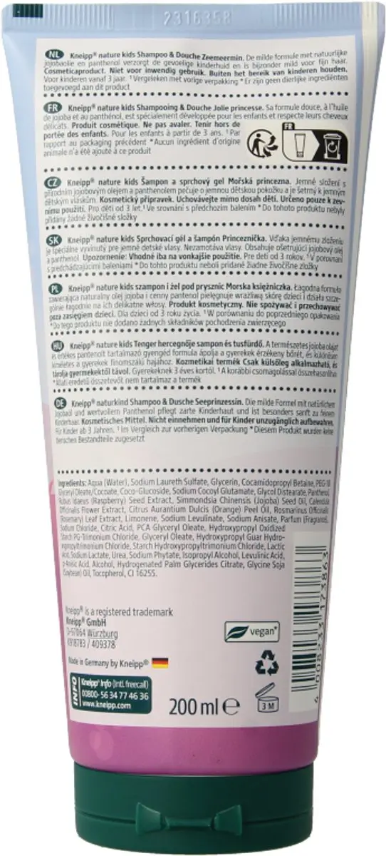 Kneipp Shampoo & Douche Prinsessen 200ml