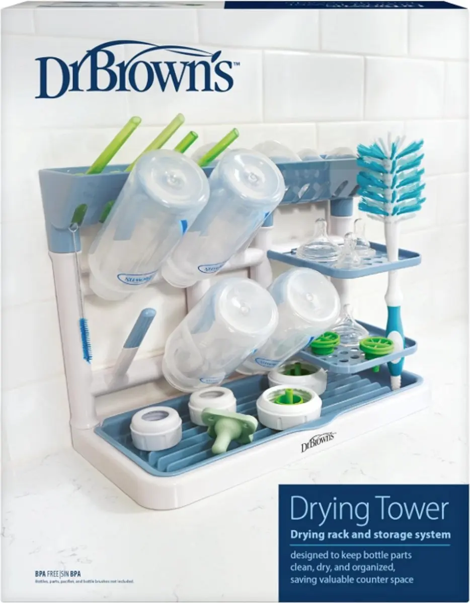 Dr. Brown's Flessendroogrek Blauw/Wit
