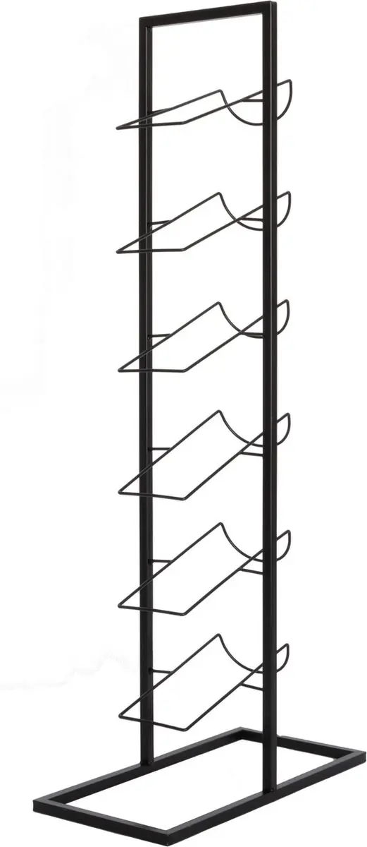 Svenska Living Wijnrek 6 Flessen - Zwart - 38x84x18cm