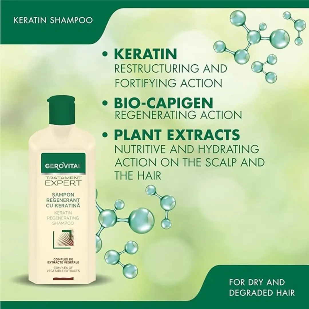 Gerovital Regenerating Keratine Shampoo 250ml - Droog/Beschadigd Haar
