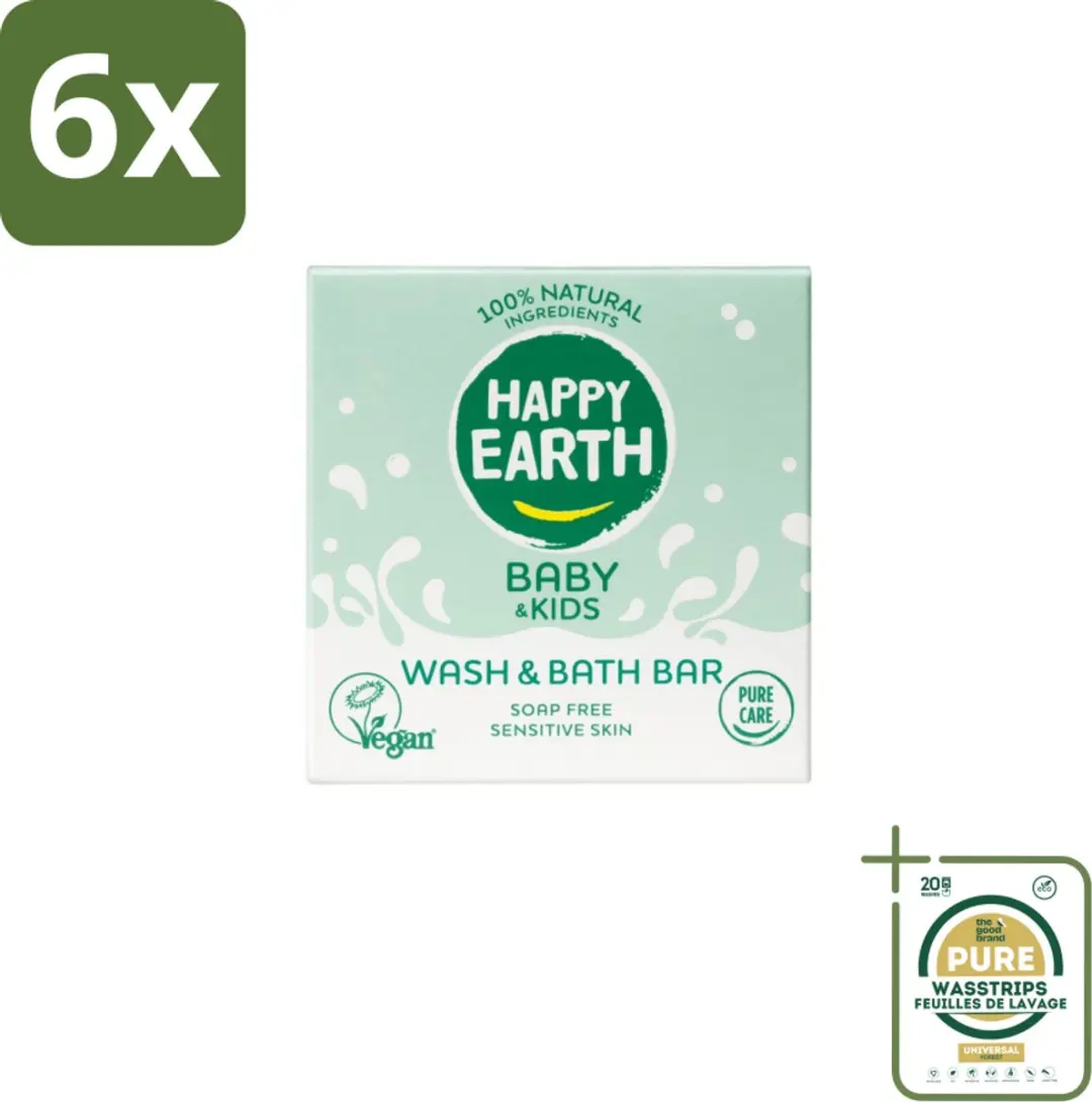 Happy Earth Wash & Bath Bar Natuurlijke Wasbar
