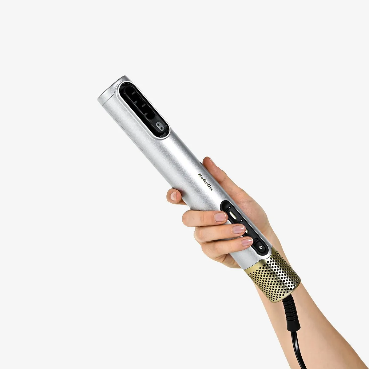 BaByliss 4-in-1 Wet to Dry Air Wand AS6555E Haardroger - 1500W - 3 Opzetstukken - Zilver/Goud