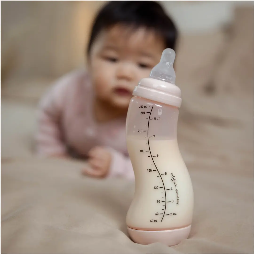 Difrax Natural S Babyfles 250ml - Lichtroze