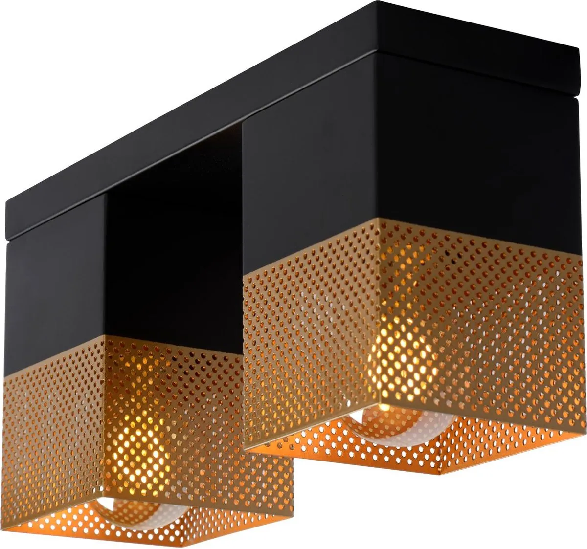 Lucide Renate Plafondlamp 2xE27 Mat Goud/Messing
