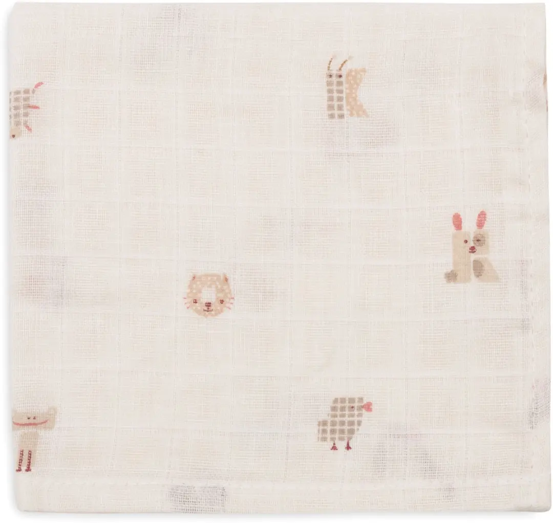 Jollein Hydrofiel Monddoekje Animal Friends - 3 Stuks