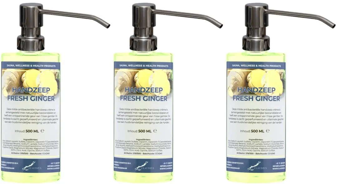 Splashbox Cosmetics Handzeep Fresh Ginger 500ml - 3 Stuks