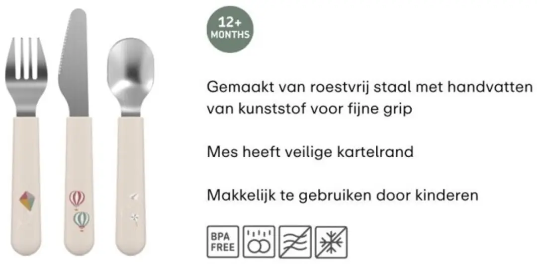 Mepal Mio Kinderbestek 3-delig - Roestvrij staal - Sunshine & Rainbow