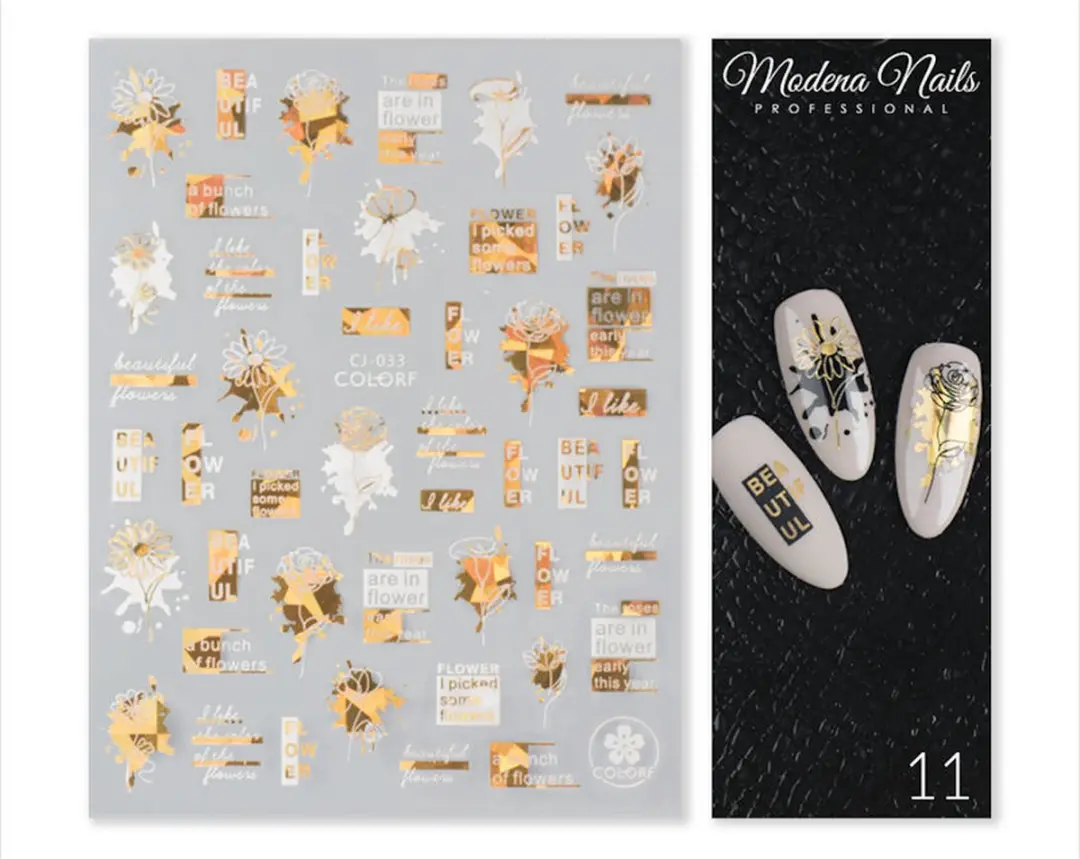 Modena Nails Nail Art Stickers Goud