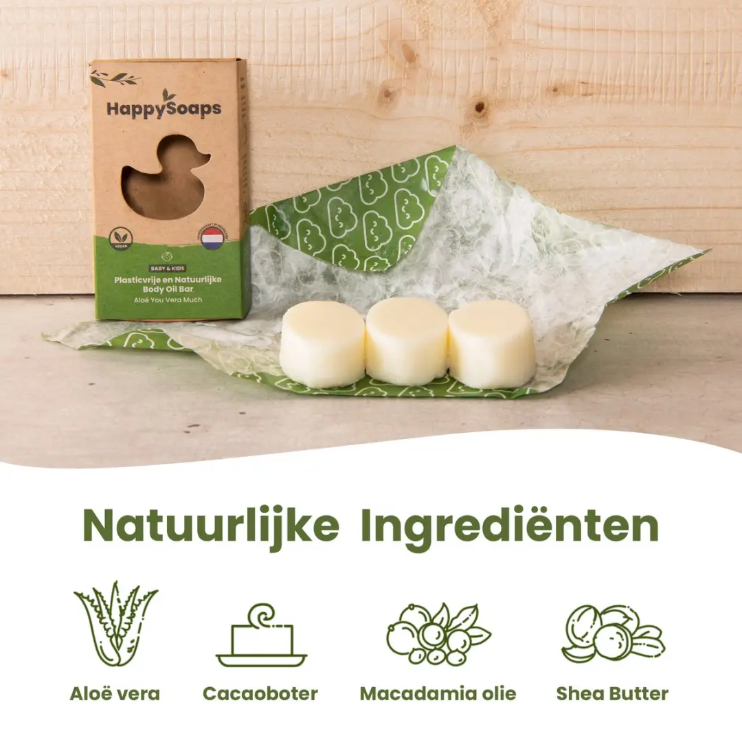 HappySoaps Babyolie Aloë Vera 60ml - 3x20g