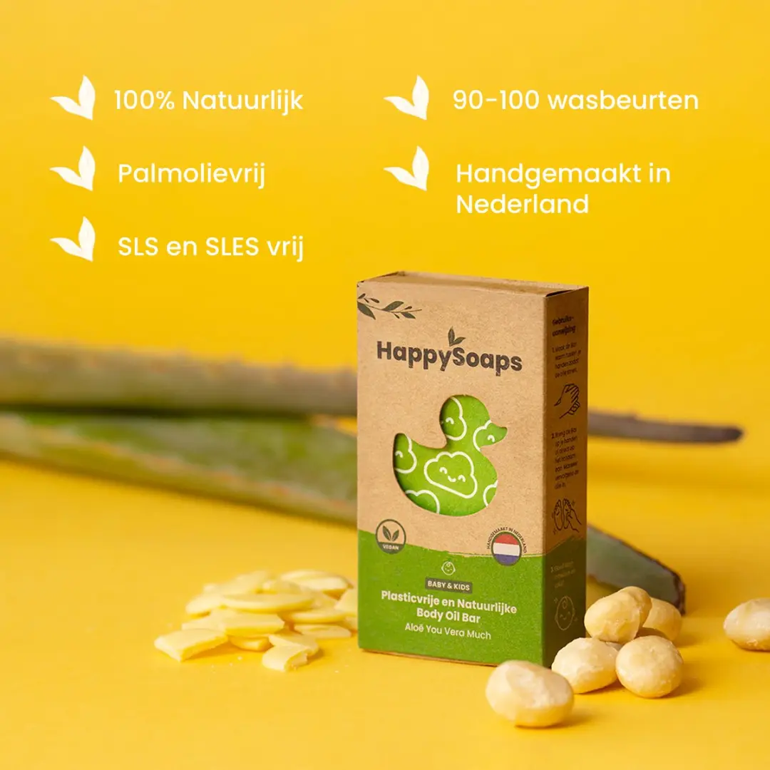 HappySoaps Babyolie Aloë Vera 60ml - 3x20g