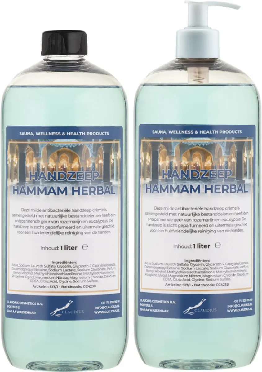 Splashbox Cosmetics Hammam Herbal Handzeep 1L - 2 Stuks