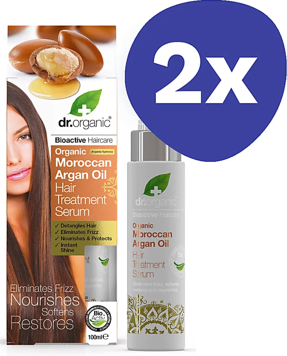 Dr Organic Marokkaanse Argan Olie Haar Serum 2x100ml