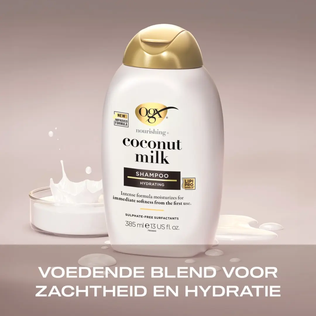 OGX Coconut Milk Shampoo 3x385ml - Tropische Kokosgeur