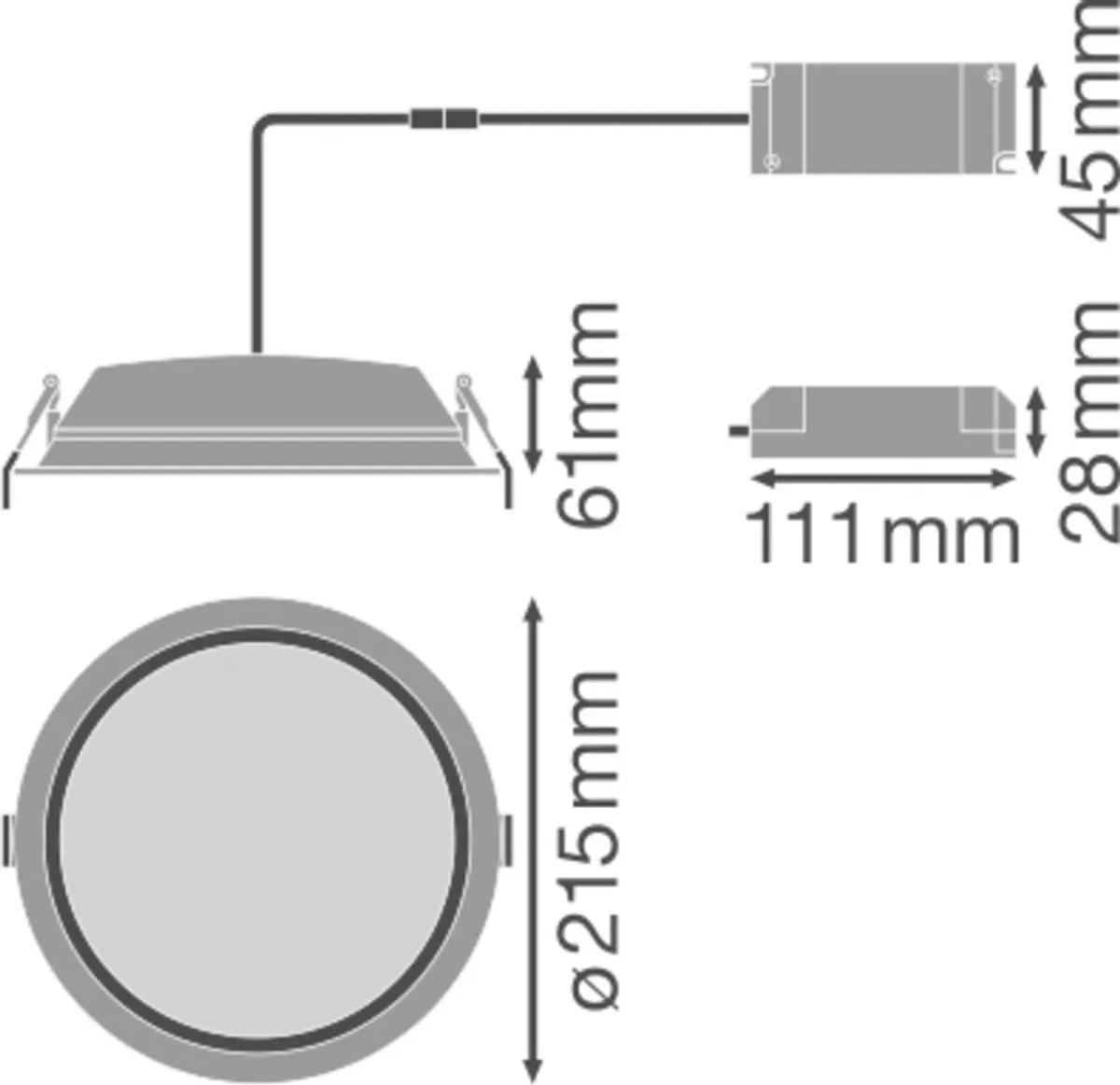 Ledvance LED Downlight DN200 25W 2370lm - IP44