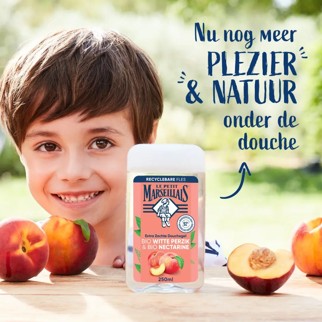 Le Petit Marseillais Douchegel Bio Witte Perzik & Nectarine 6x250ml