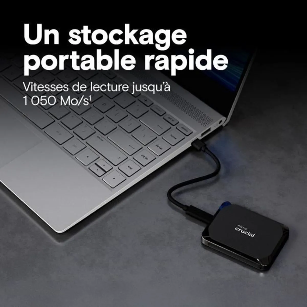 Crucial X9 CT2000X9SSD9 SSD 2TB - USB-C - 1050MB/s - Zwart