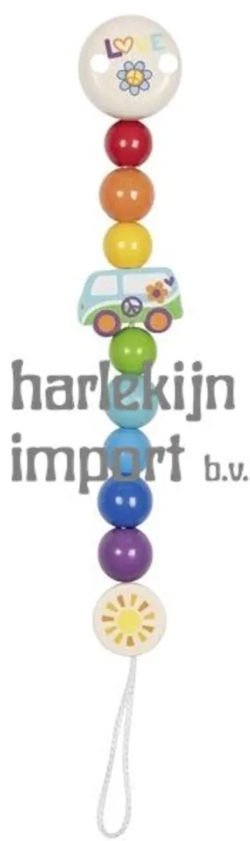 Goki Fopspeenketting Flower Power - Hout - 21cm