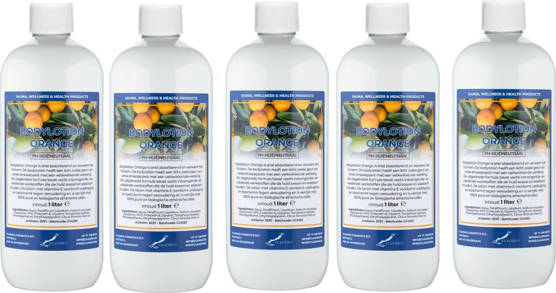 Splashbox Cosmetics Bodylotion Orange 1L - 5 Stuks