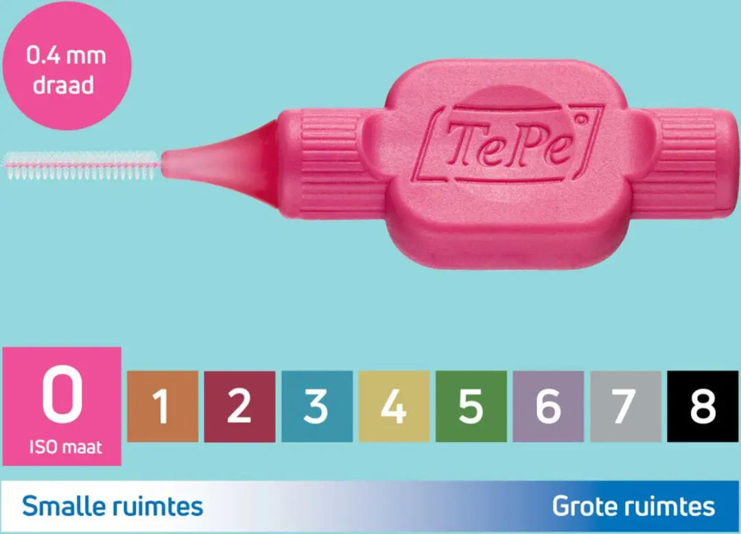 TePe Interdentale Ragers Origineel 0,4mm - 8 Stuks Roze