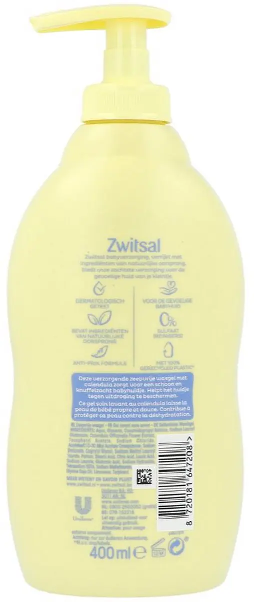 Zwitsal Baby Zeepvrije Wasgel 400ml