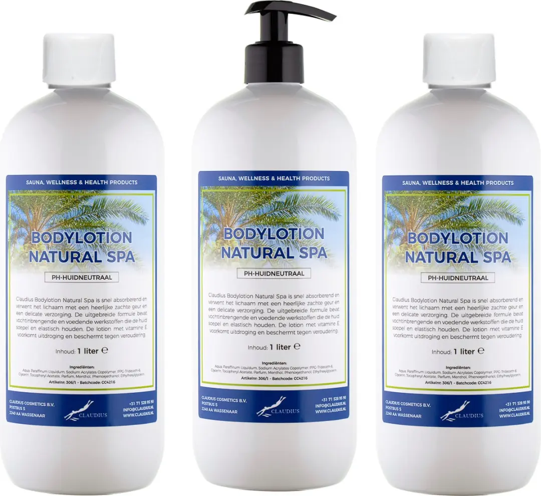 Splashbox Cosmetics Bodylotion Natural Spa 1L - 3 Stuks