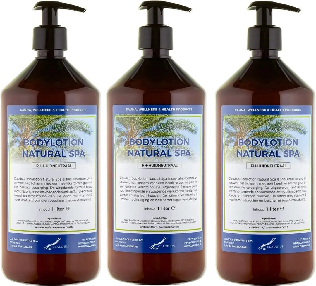 Splashbox Cosmetics Bodylotion Natural Spa 1L - 3 Stuks