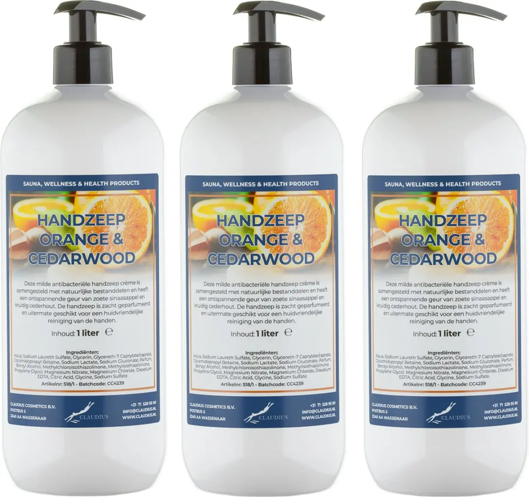 Splashbox Cosmetics Handzeep Sweet Orange & Cedarwood 3x1L