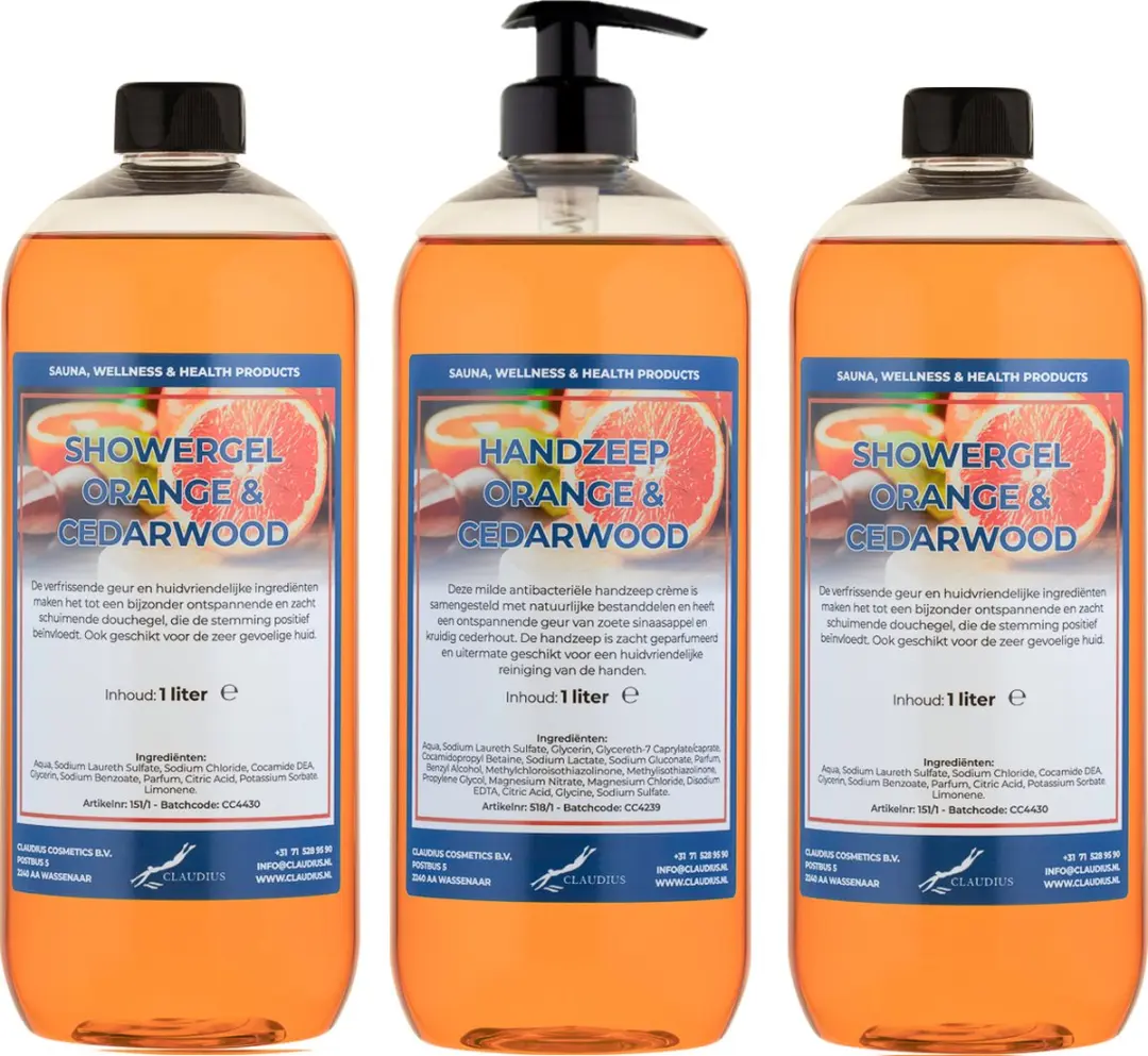 Splashbox Cosmetics Handzeep Sweet Orange & Cedarwood 3x1L