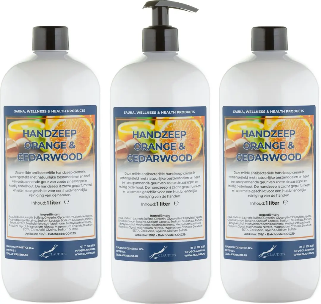 Splashbox Cosmetics Handzeep Sweet Orange & Cedarwood 3x1L