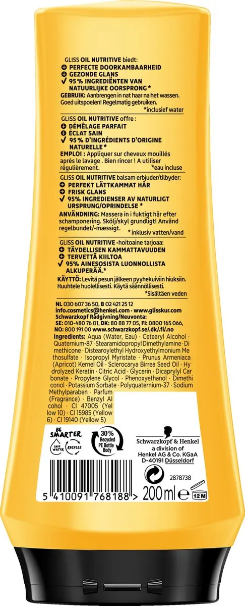 Gliss Kur Oil Nutritive Conditioner 6x200ml