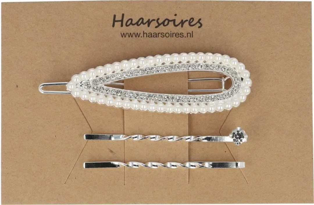 Haarsoires Druppel Haarspeld - Zilver - 3 Stuks