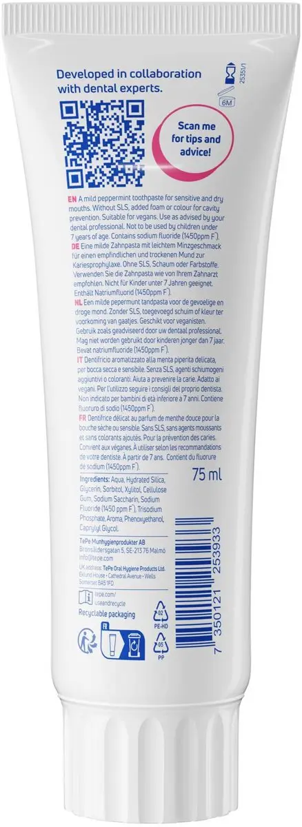 TePe Pure Tandpasta Pepermunt 75ml