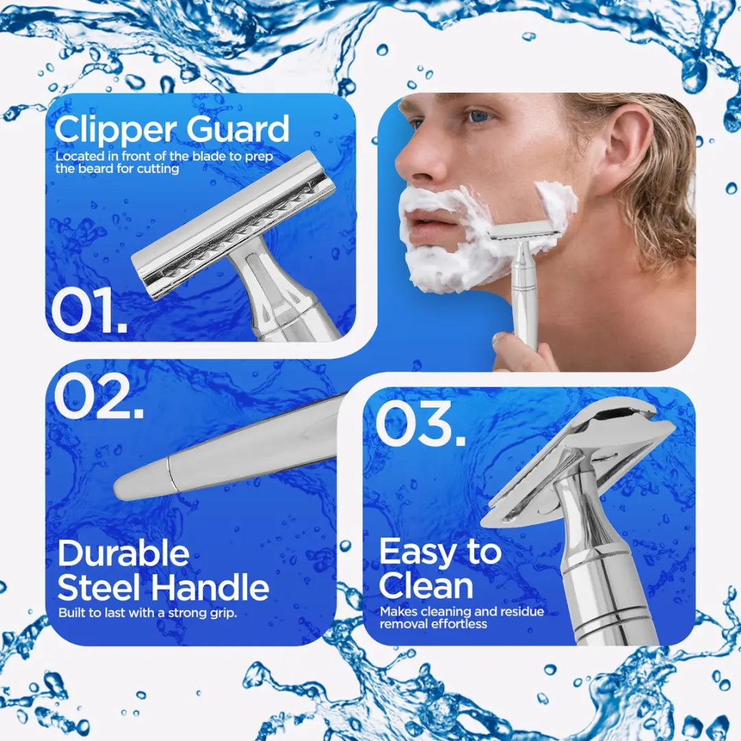 Haryali London Double Edge Safety Razor - Roestvrijstaal - 1 Stuk - afbeelding 6 van 6
