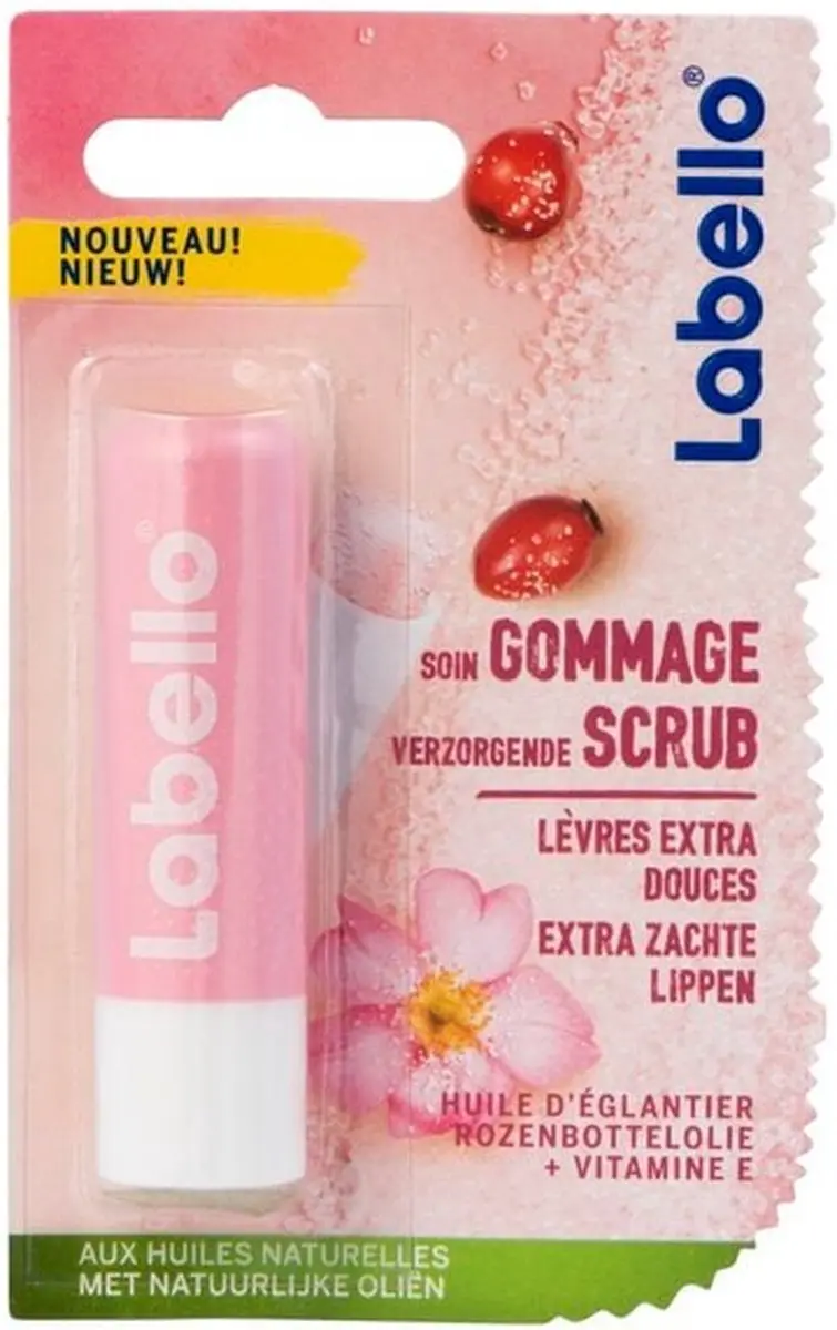 Labello Caring Scrub Rozenbottel Olie Lippenbalsem 4,8ml