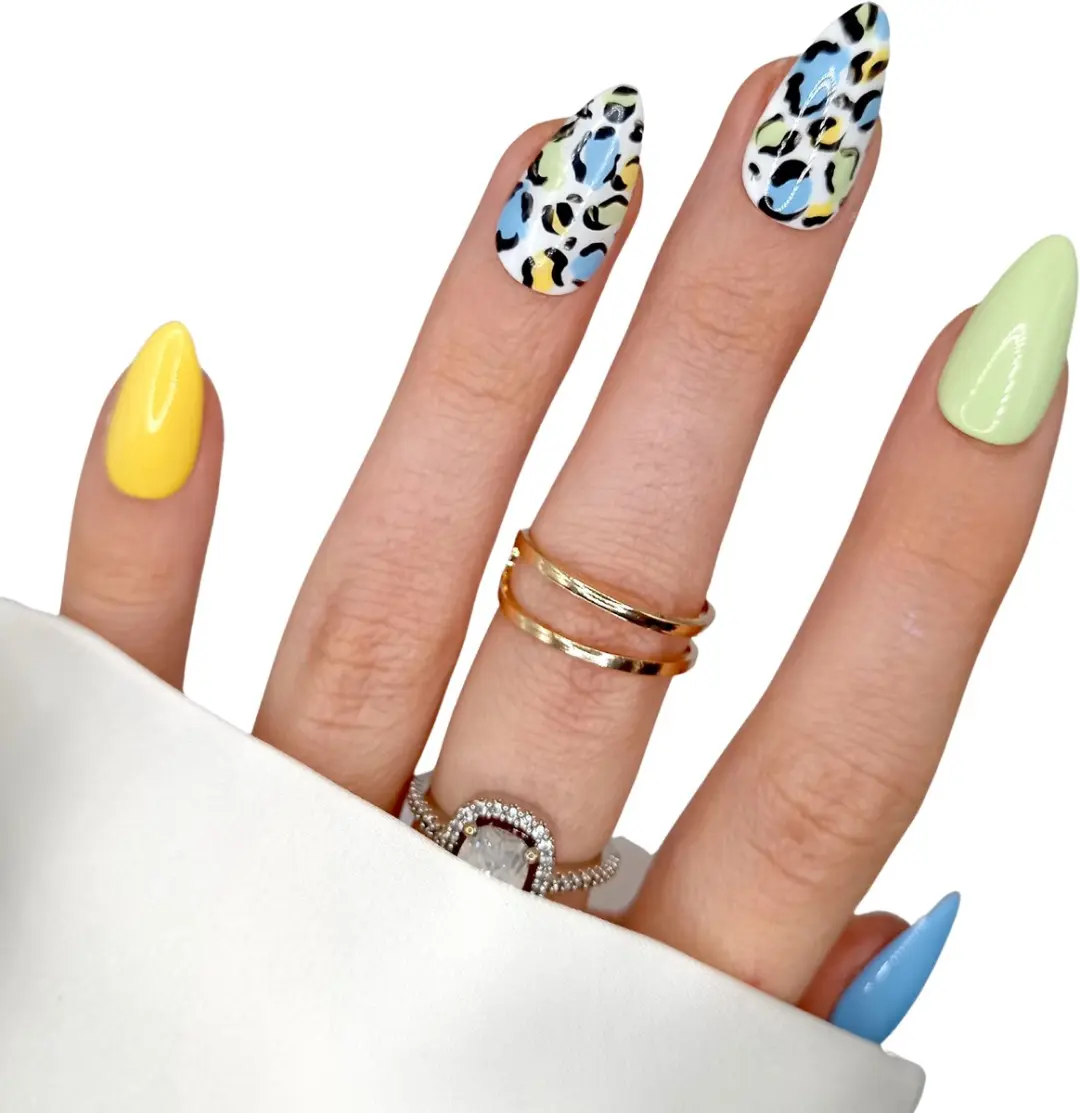 SD Press on Nails B-218 Plaknagels Pastel Luipaard - 20 Stuks